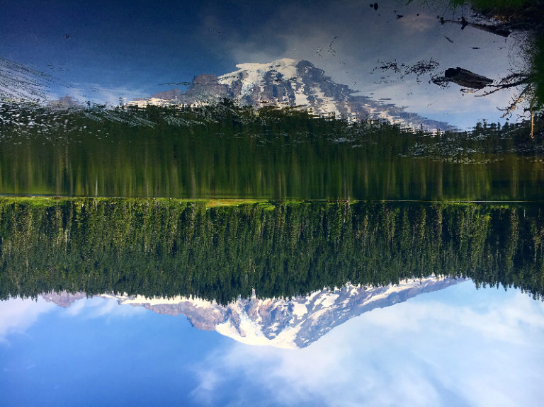 Mt. Rainer from Reflection Lakes by Gloria Zhang