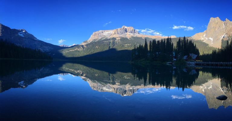 Three Peaks at Emerald Lake by Gloria Zhang