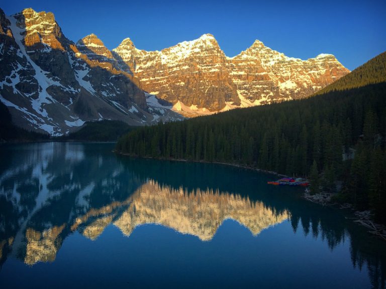 Sunset at Moraine Lake by Gloria MacGillis